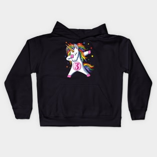 Dabbing Unicorn 3rd Birthday Kids Hoodie